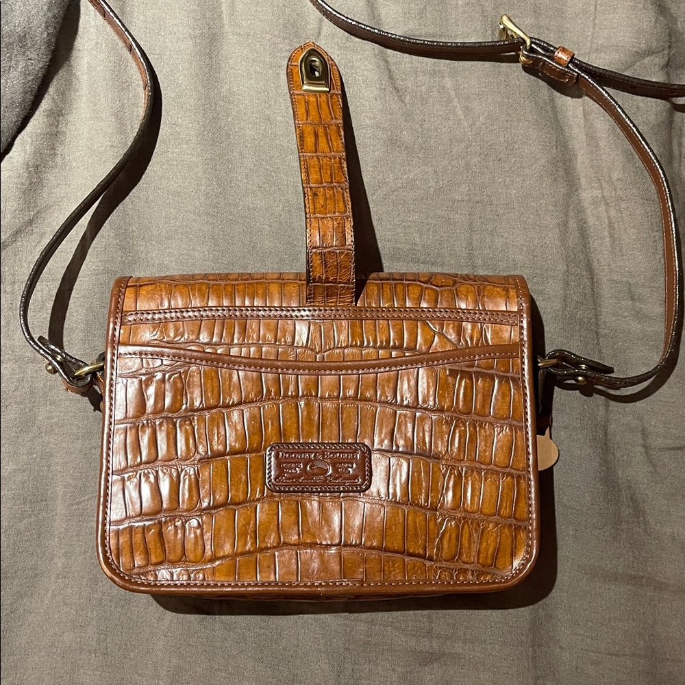 Vintage Dooney and Bourke Brown Crocodile Embossed Leather Bag - Picture 4 of 6